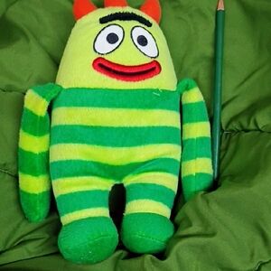 Striped Green Monster Plush Toy